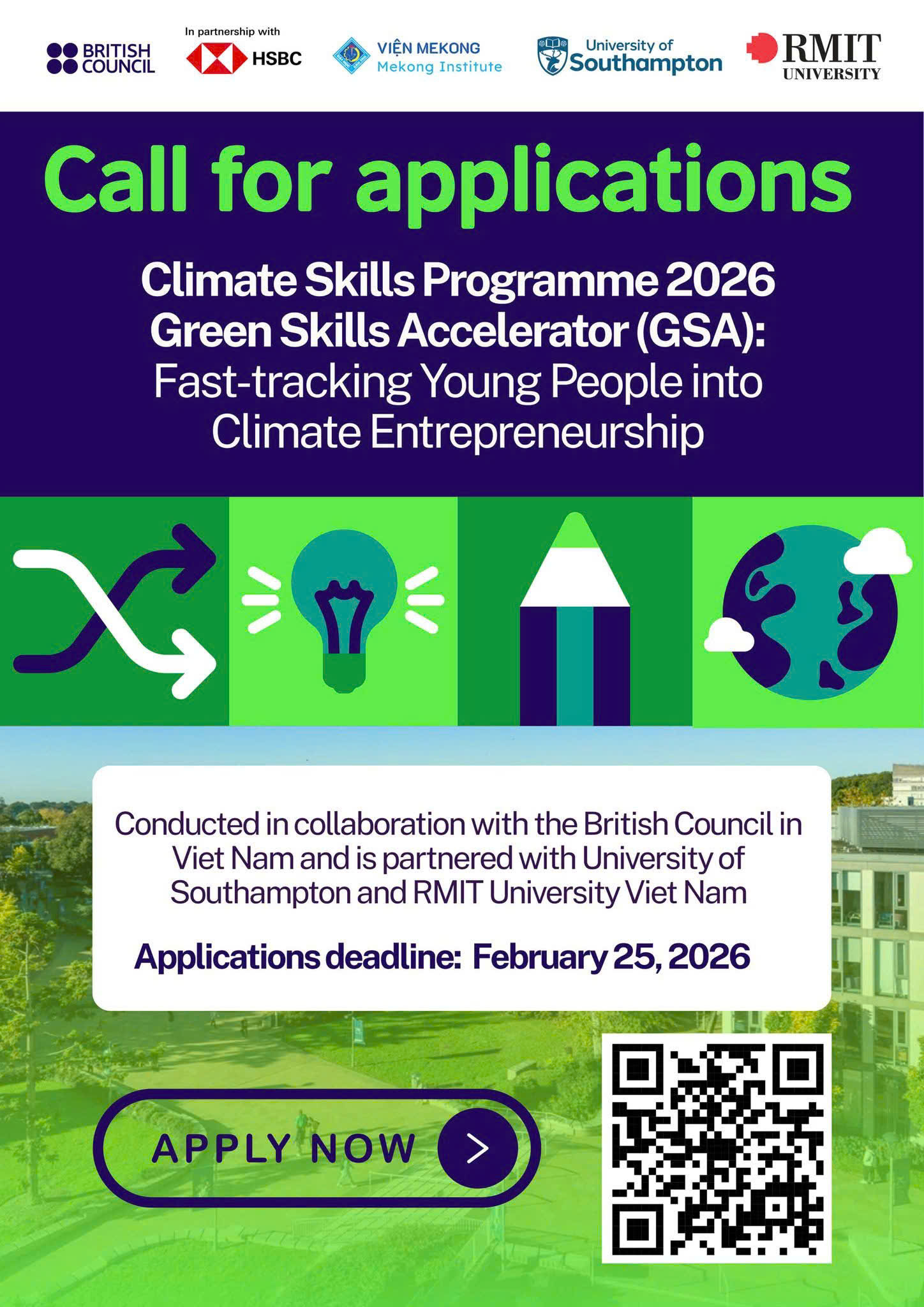 Call for applications  Climate Skills Programme  2026 Green Skills Accelerator (GSA): Fast-tracking Young People into Climate Entrepreneurship